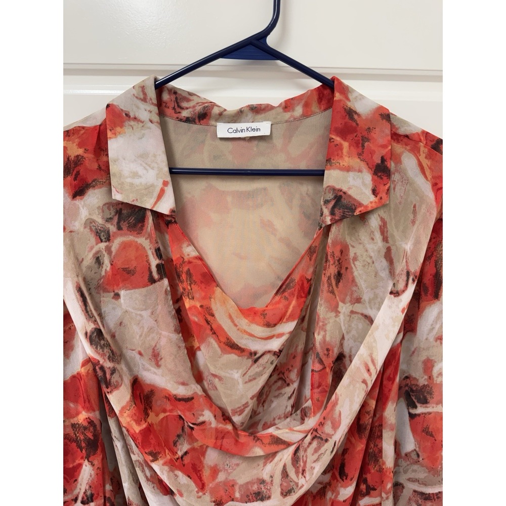 2X 3X? Womens Calvin Klein Top Blouse Flowy Classy Nice! A8